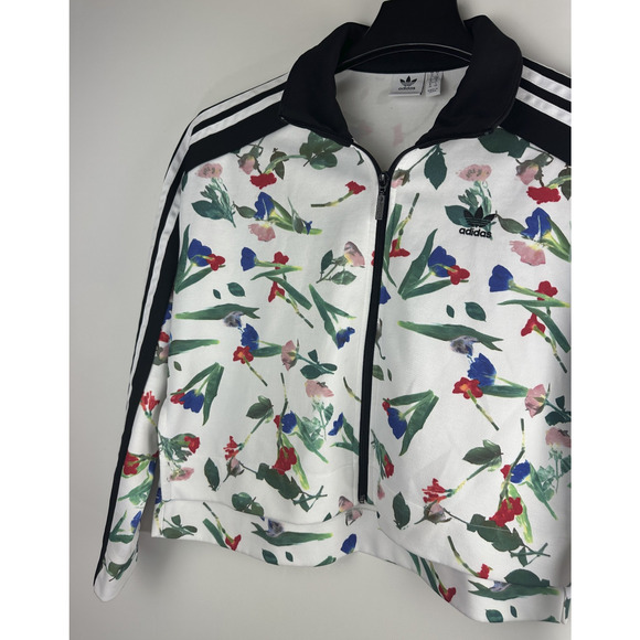 Adidas Bellista Cropped Track Jacket Floral Print ED4762 Women's US Size Small - Picture 4 of 13